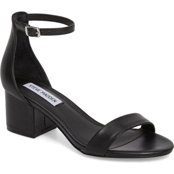 Steve Madden Black Irenee Ankle Strap Sandal - Picture 1 of 5